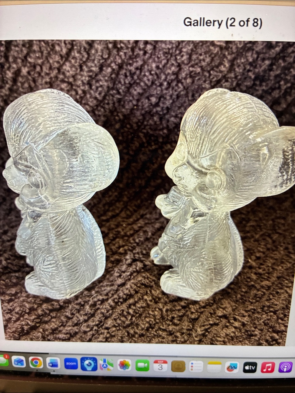 Vintage Clear Plastic Mouse Salt & Pepper Shakers Pair Anapomorphic - Picture 2 of 8